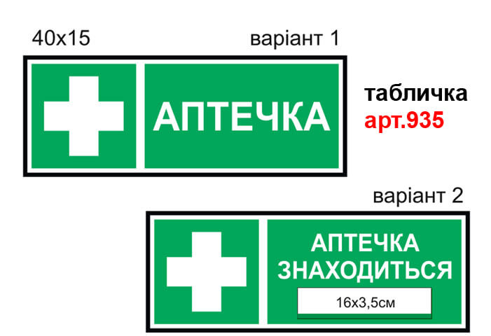  Аптечка №935. Знаки пожарной безопасности