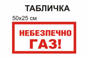 Табличка "Небезпечно газ!" №1288