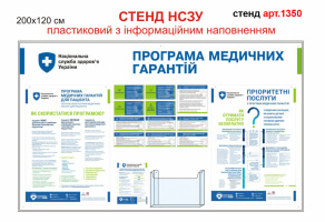 Стенд Програма медичних гарантій з інформаційним наповненням пластиковий №1350