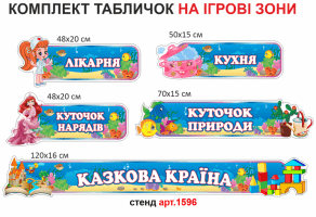 Таблички для игровых зон комплект 5 штук №1596