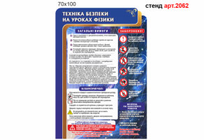 Стенд Техніка безпеки в кабінеті фізики №2062