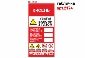Табличка на склад кислорода №2174