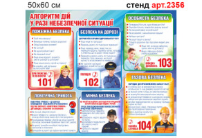 Стенд "Алгоритм дій у разі небезпечної ситуації" №2356