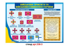 Стенд Военная присяга и военная символика Украины №338-3