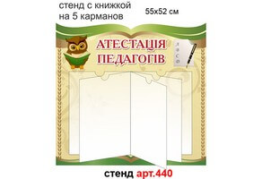 Атестація педагогів стенд з книжкою №440