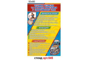 Стенд Техніка безпеки на уроках фізичної культури №545