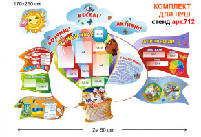 Стенд НУШ Повітряна куля класний куточок для нуш, куточок безпеки для нуш, щоденні новини,