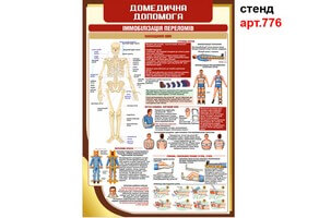 стенд іммобілізація переломів, иммобилизация переломов, наложение шин, іммобілізація переломів, накладання шин стенд