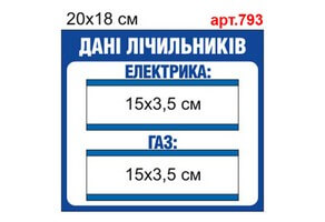 Табличка Дані лічильників №793