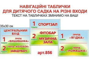 Навігаційні таблички для входу у дитячий садок №856