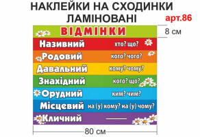 Наклейки на сходинки Відмінки №А86