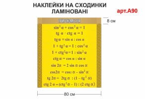 Наклейки на сходи "Тригонометрія" №А90