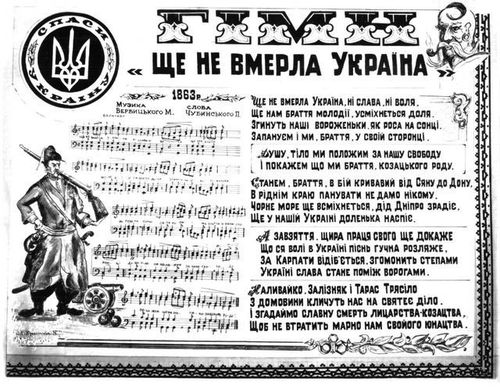 Гимн Украины в старых публикациях
